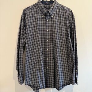 Nautica‎ Men's Blue Plaid Shirt dark blue/gray size XL